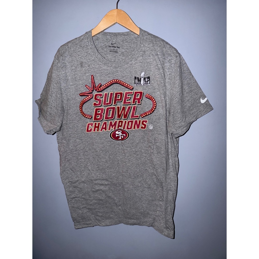 Nike San Francisco 49ers Super Bowl‎ LVIII Champions Gray Graphic T-Shirt XL